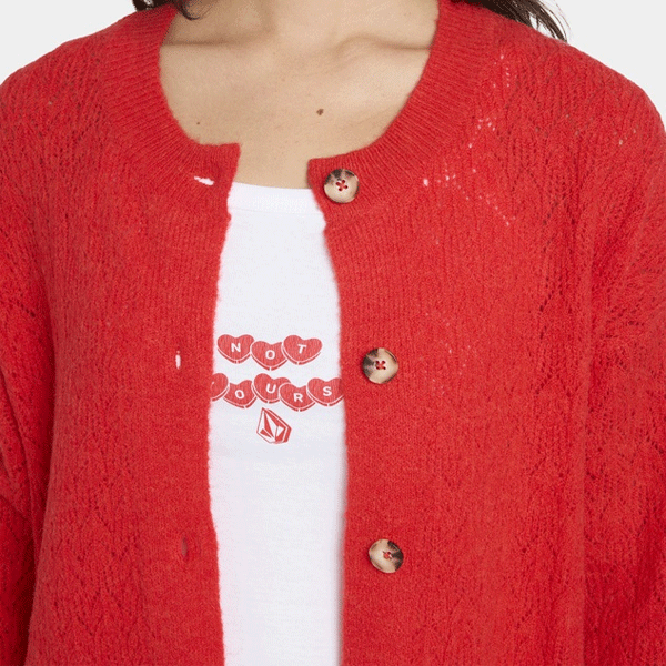 Volcom Beach Please Cardi - Fiesta Red