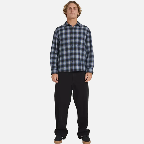 Volcom Psycho Flannel Shirt - Light Navy