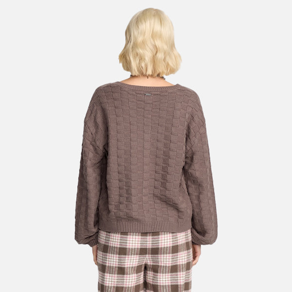 Volcom Snug Lyfe Cardigan - Black Plum