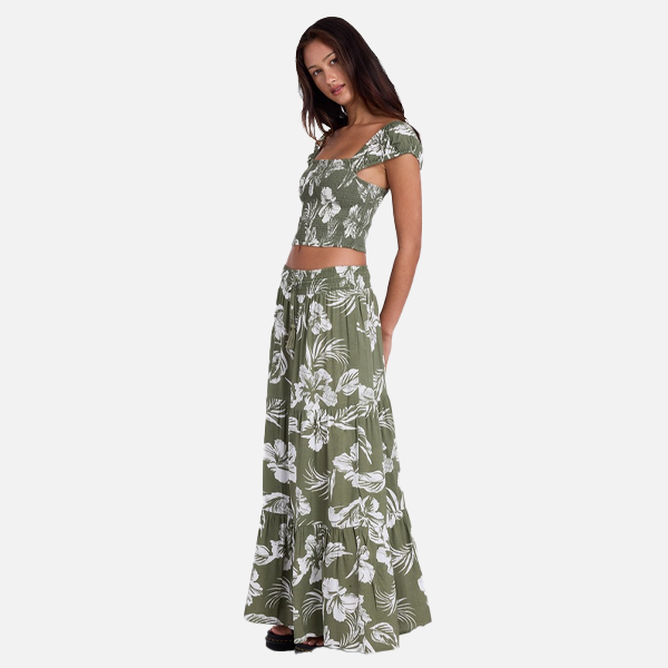 Volcom Viper Maxi Skirt - Moss Stone