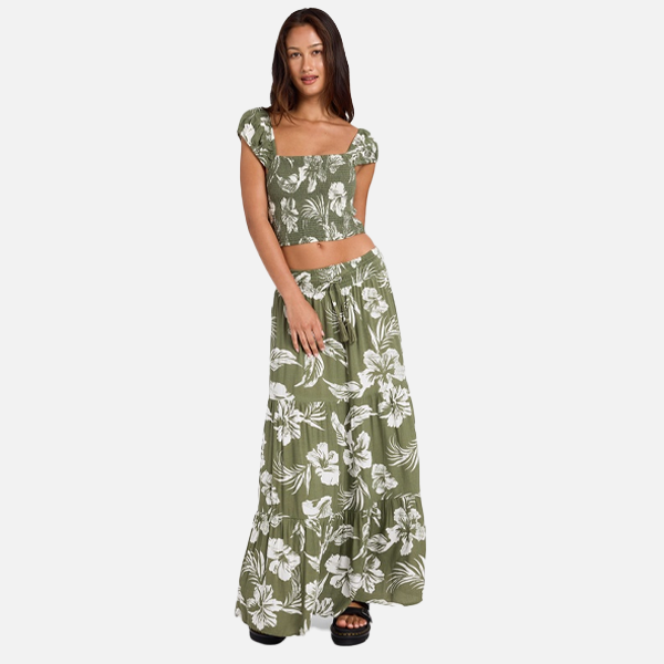 Volcom Viper Maxi Skirt - Moss Stone