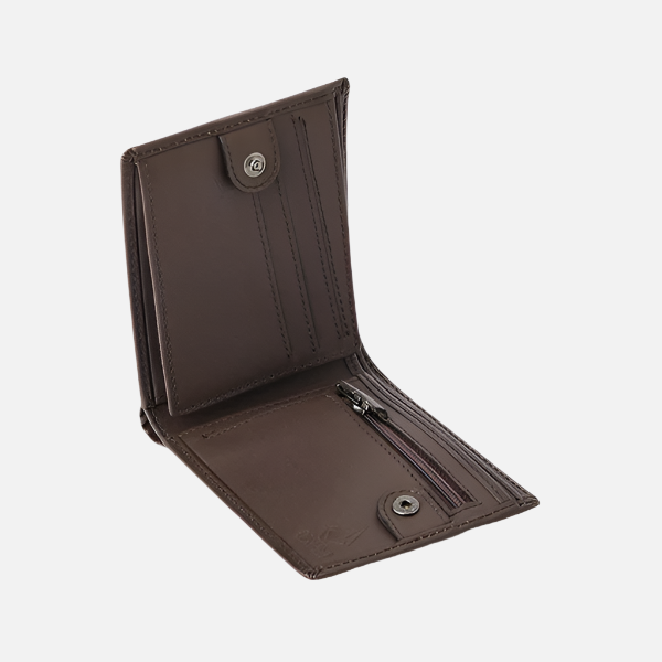 Volcom Single Stone Leather Wallet- Dark Brown