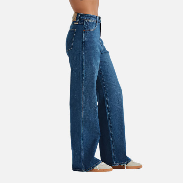 wrangler hi bells headliner blue jeans