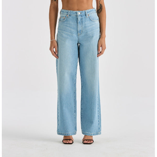 riders hi wide jean in faded blue 