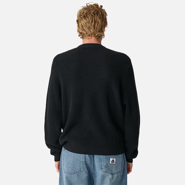 Xlarge Script Waffle Knit Sweater - Black