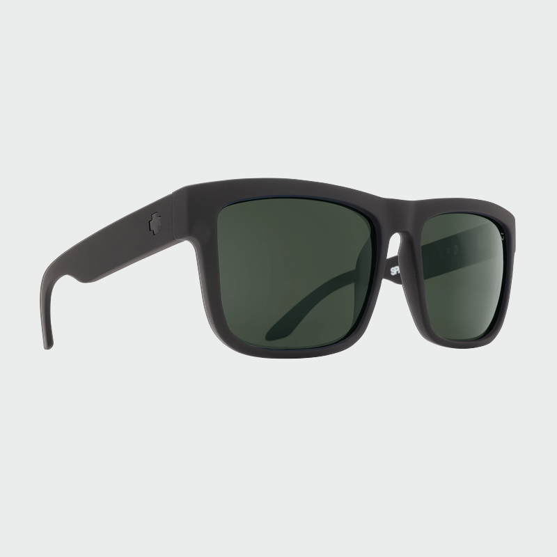 Spy Sunglasses Discord - Soft Matte Black Happy Grey Green Polarized