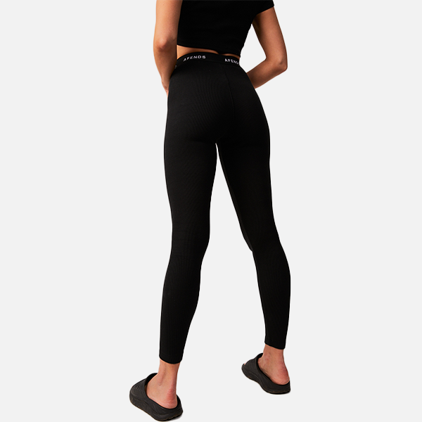 Afends Pala Recycled Ribbed Leggings - Black