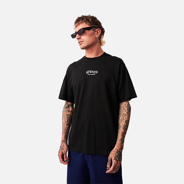 Afends Spaced Recycled Retro Tee - Black