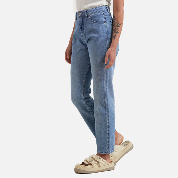 Afends Violet Hemp Denim Straight Leg Jeans - Worn Blue