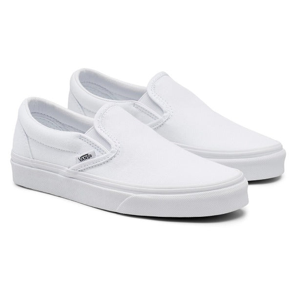 Full White Vans Slip on Shoes
