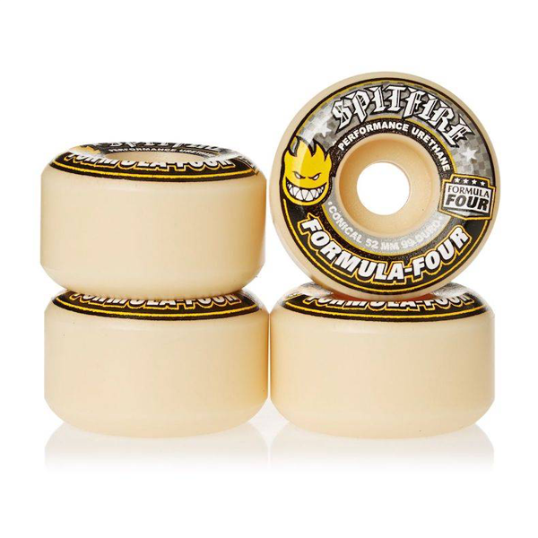 Spitfire Wheels F499 Conical Yellow Print - 52mm