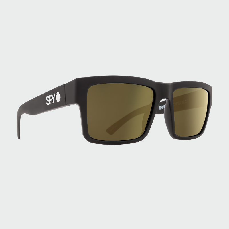 Spy Sunglasses Montana Soft Matte Black Happy Bronze w/Gold Mirror