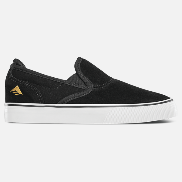 Emerica Youth Wino G6 Slip On Shoes - Black/White/Gold