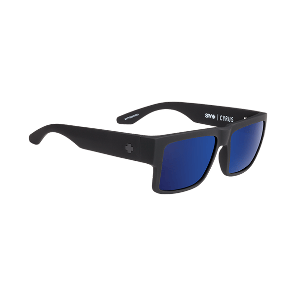 Spy Sunglasses Cyrus - Soft Matte Black Happy Bronze W/ Blue Spectra