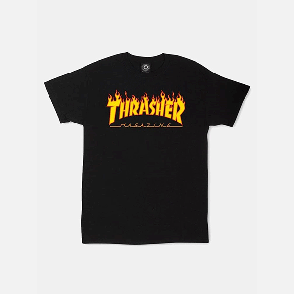 Thrasher Flame Tee - Black