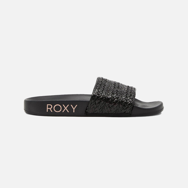 Roxy Slippy Jute Sandals - Black