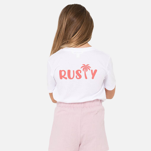 Rusty Girls Palm Relaxed Fit Tee - White
