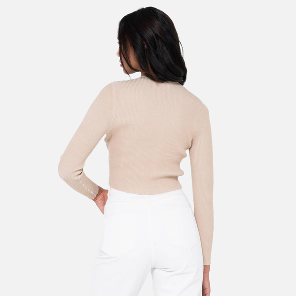 Rusty Solace Long Sleeve Knitted Top - Oatmilk