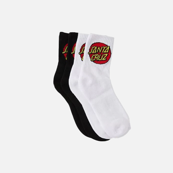 Santa Cruz Classic Dot Sock - Black/White