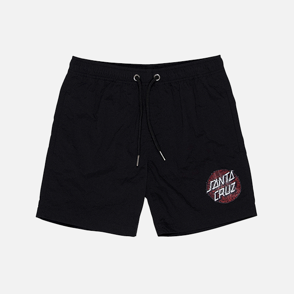 Santa Cruz Static Dot Youth Beach Shorts - Black