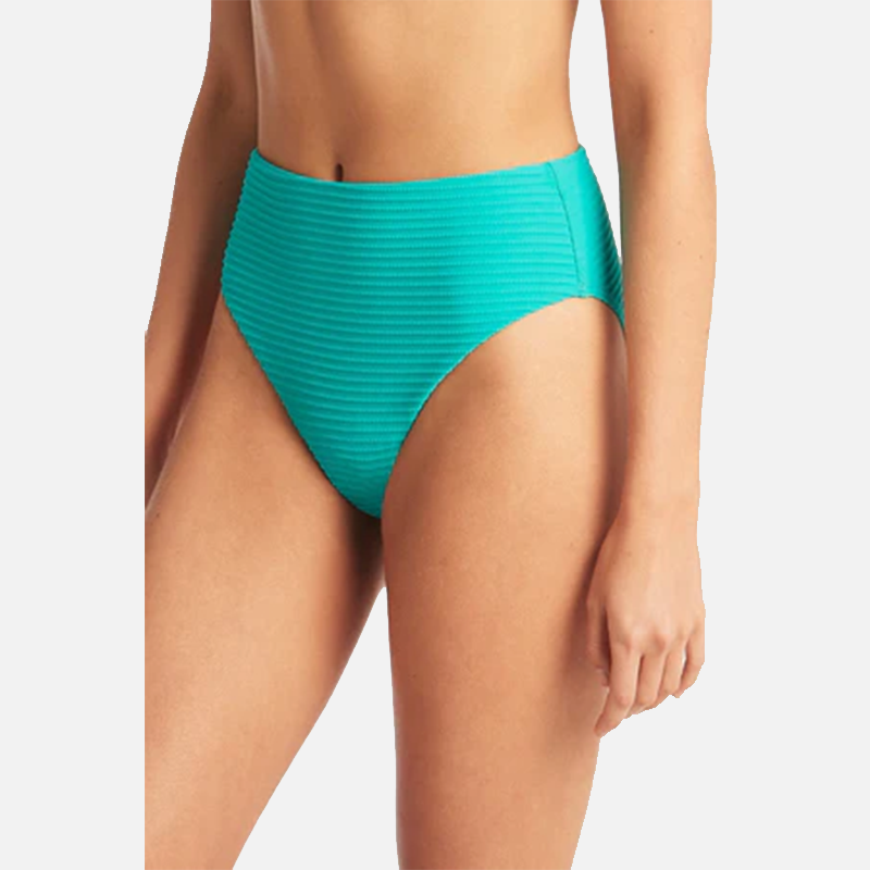 Sea Level Spinmaker Retro High Waist Bikini Pant - Aqua