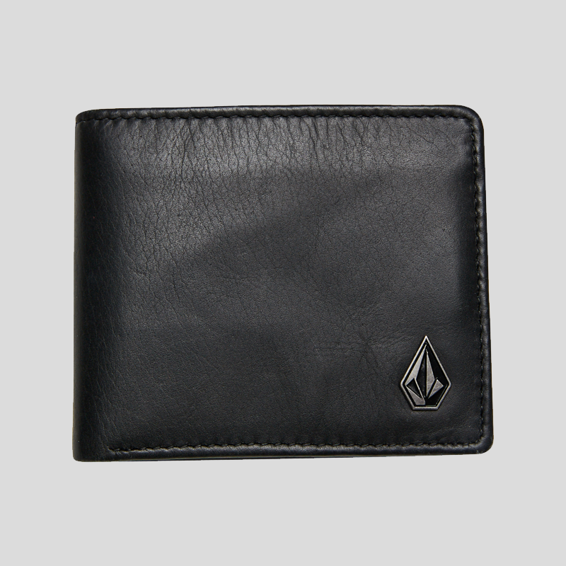 Volcom Single Stone Leather Wallet - Black