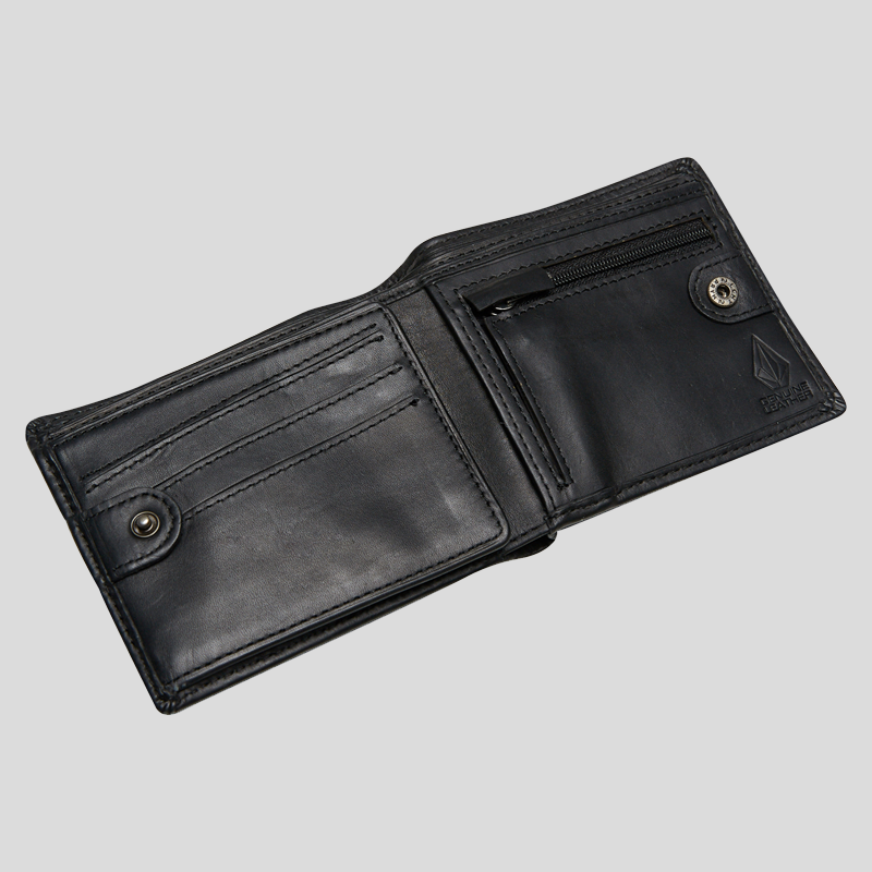 Volcom Single Stone Leather Wallet - Black