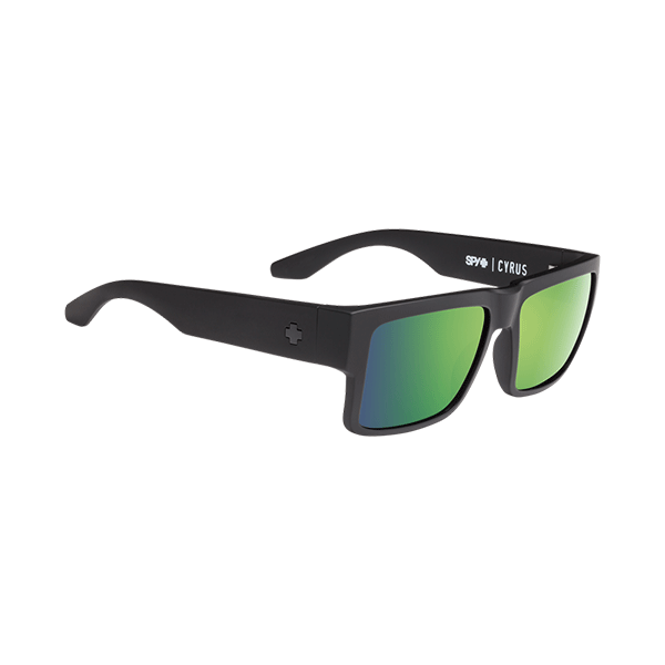 Spy Sunglasses Cyrus - Soft Matte Black Happy Bronze Polar W/Green Spectra