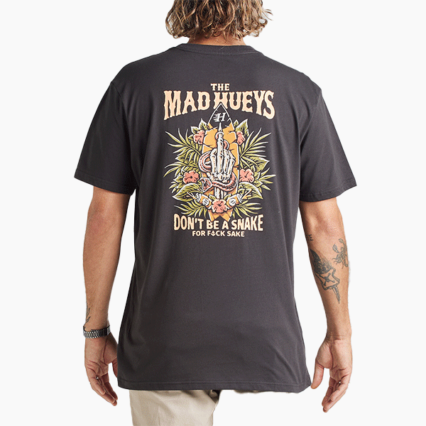 The Mad Hueys Dont Be A Snake Tee - Vintage Black