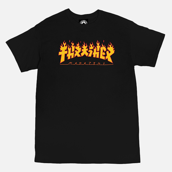 Thrasher Godzilla Flame Tee - Black